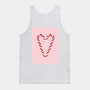 A candy cane heart on bubblegum pink Tank Top